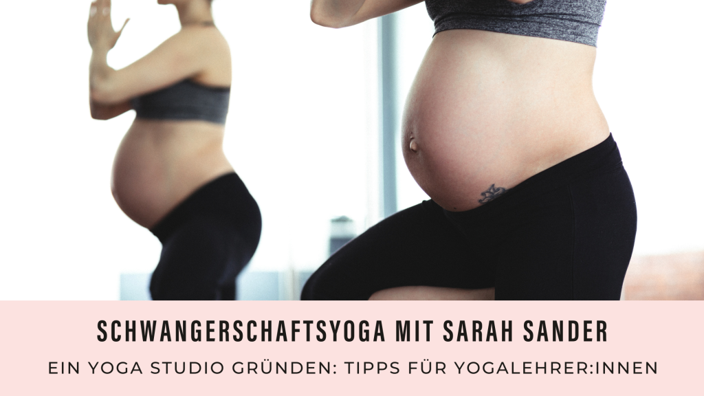 2 schwangere Frauen praktizieren Yoga